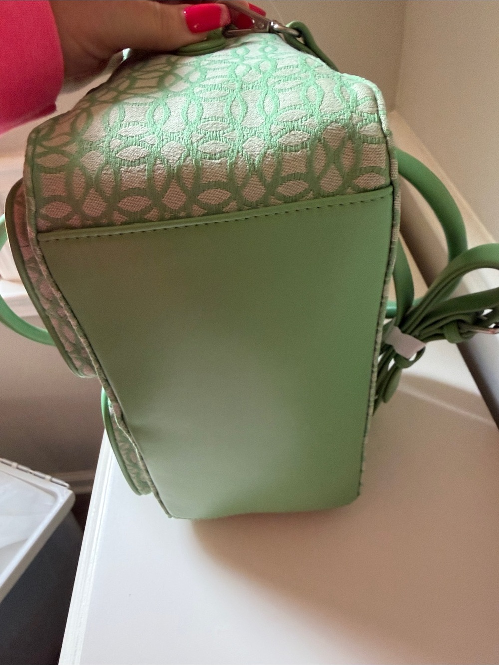 Time and Tru Green Patterned Satchel Tote - Picture 8 of 8